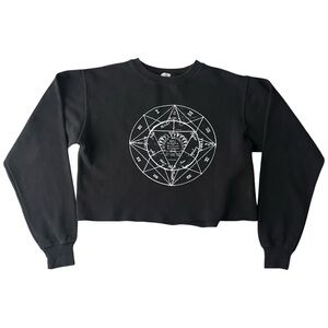 Vintage Brandy Melville John Galt Cropped Crewneck Graphic Sweatshirt